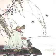 Zhuangzi vatten fiske i Pu